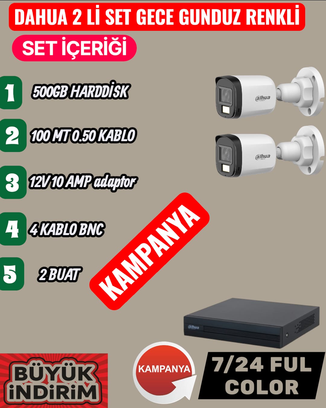 2 Lİ RENKLİ DAHUA SET